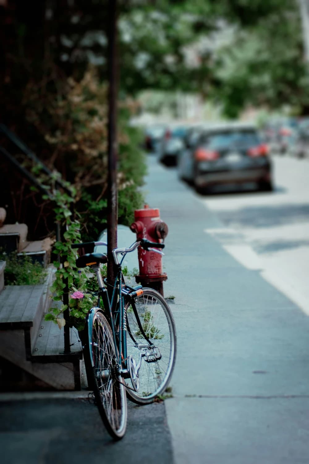 Aerial view of Montreal cycling infrastructure